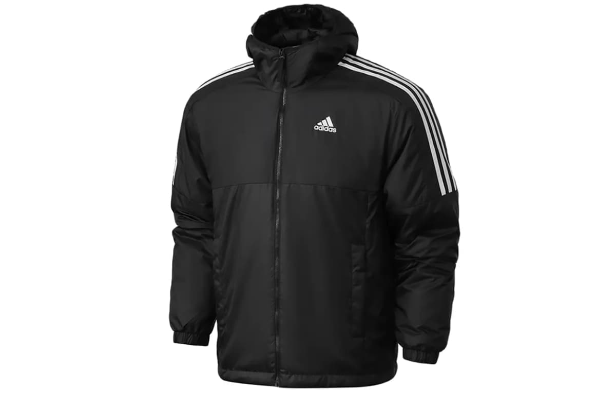 adidas Ess Ins Ho Jkt Warm Sport Hooded Puffer Jacket Winter Men's Black Gift Recommendation