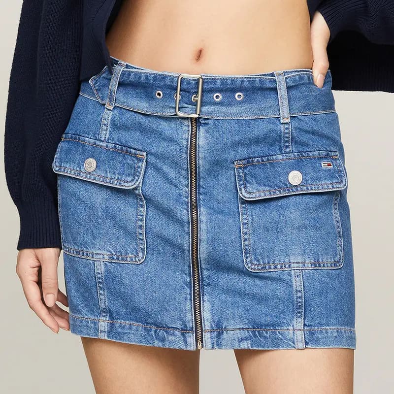 Tommy Hilfiger Qadın Denim Ətək Mavi 5