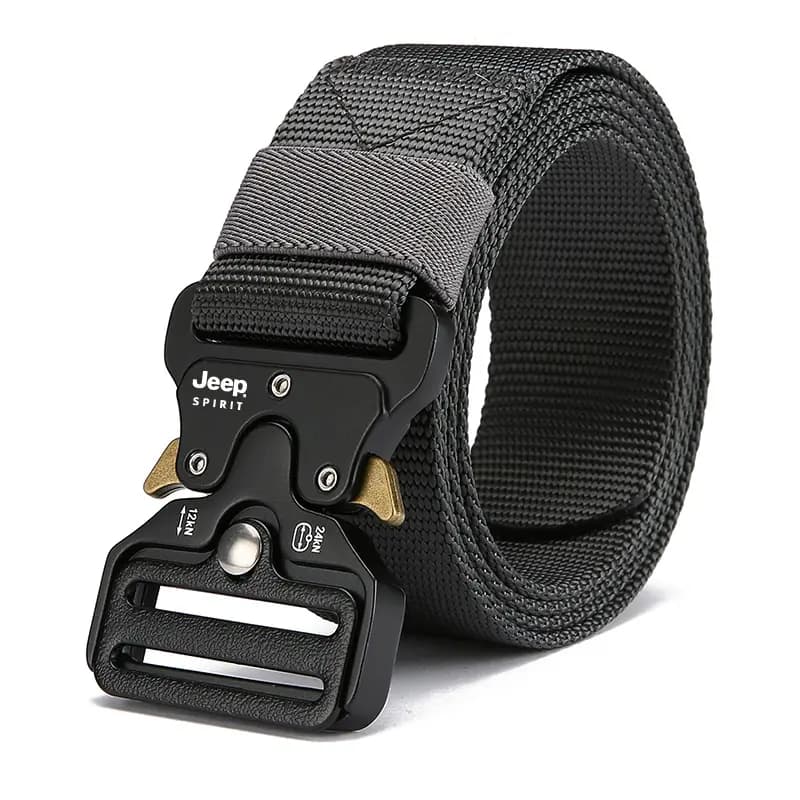JEEP SPIRIT Magnetic Buckle Functional Outdoor Canvas Woven Nylon Belt Men's Width 3.8cm 2