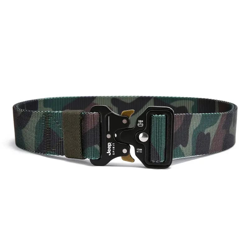 JEEP SPIRIT Magnetic Buckle Functional Outdoor Canvas Woven Nylon Belt Men's Width 3.8cm 5