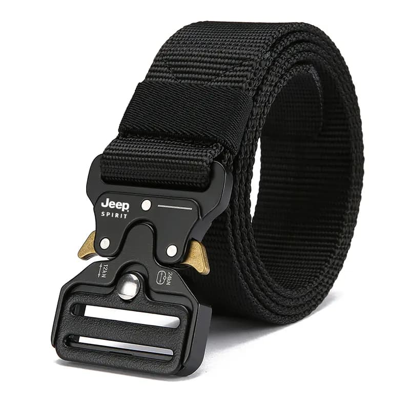 JEEP SPIRIT Magnetic Buckle Functional Outdoor Canvas Woven Nylon Belt Men's Width 3.8cm