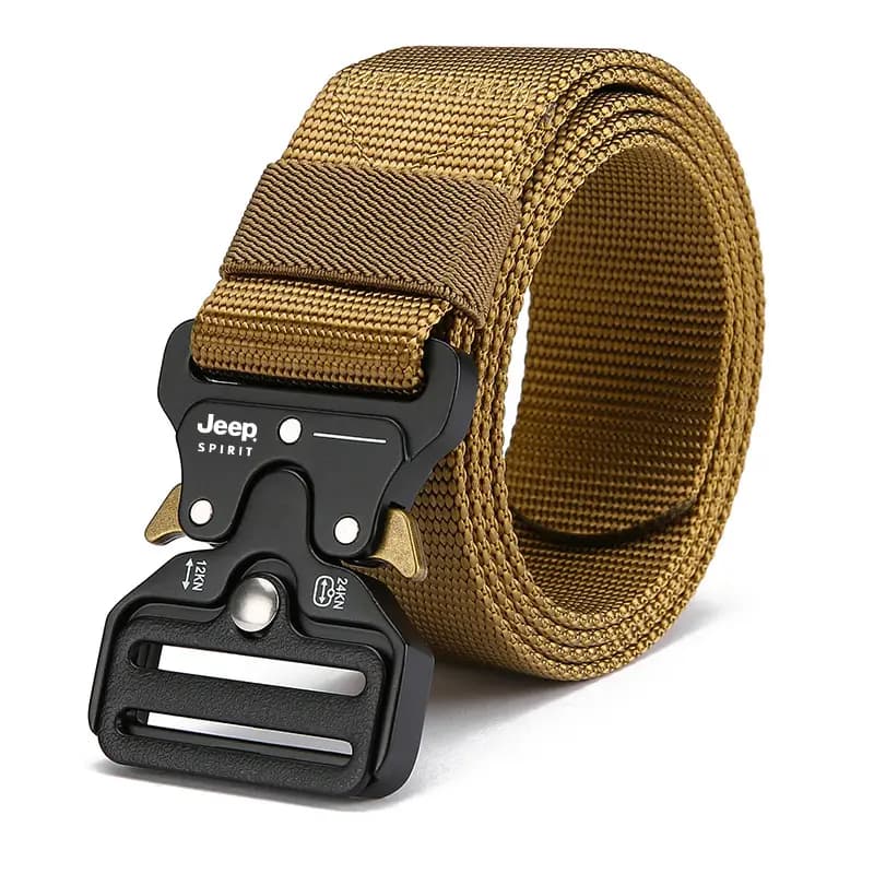 JEEP SPIRIT Magnetic Buckle Functional Outdoor Canvas Woven Nylon Belt Men's Width 3.8cm 3