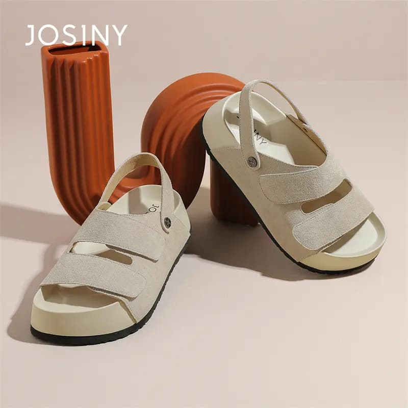 JOSINY Roman Sandals Women's Beige/Camel 5