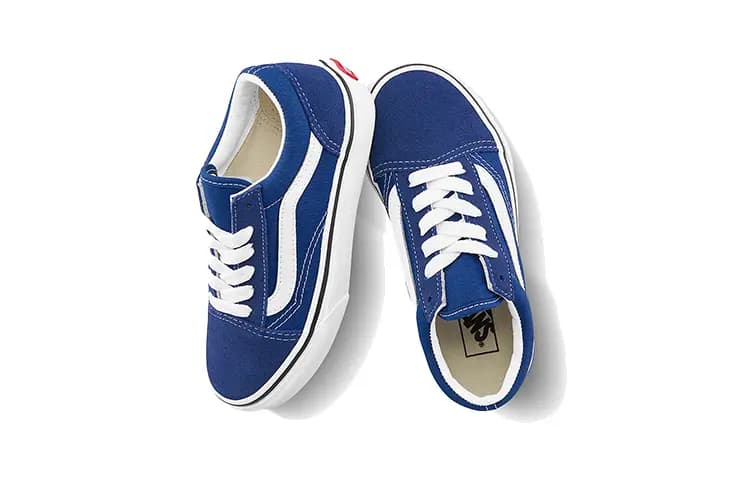 Vans Old Skool Low-Top Kids' Skateboarding Shoes Blue Children Aged 3-7 Years Old 5