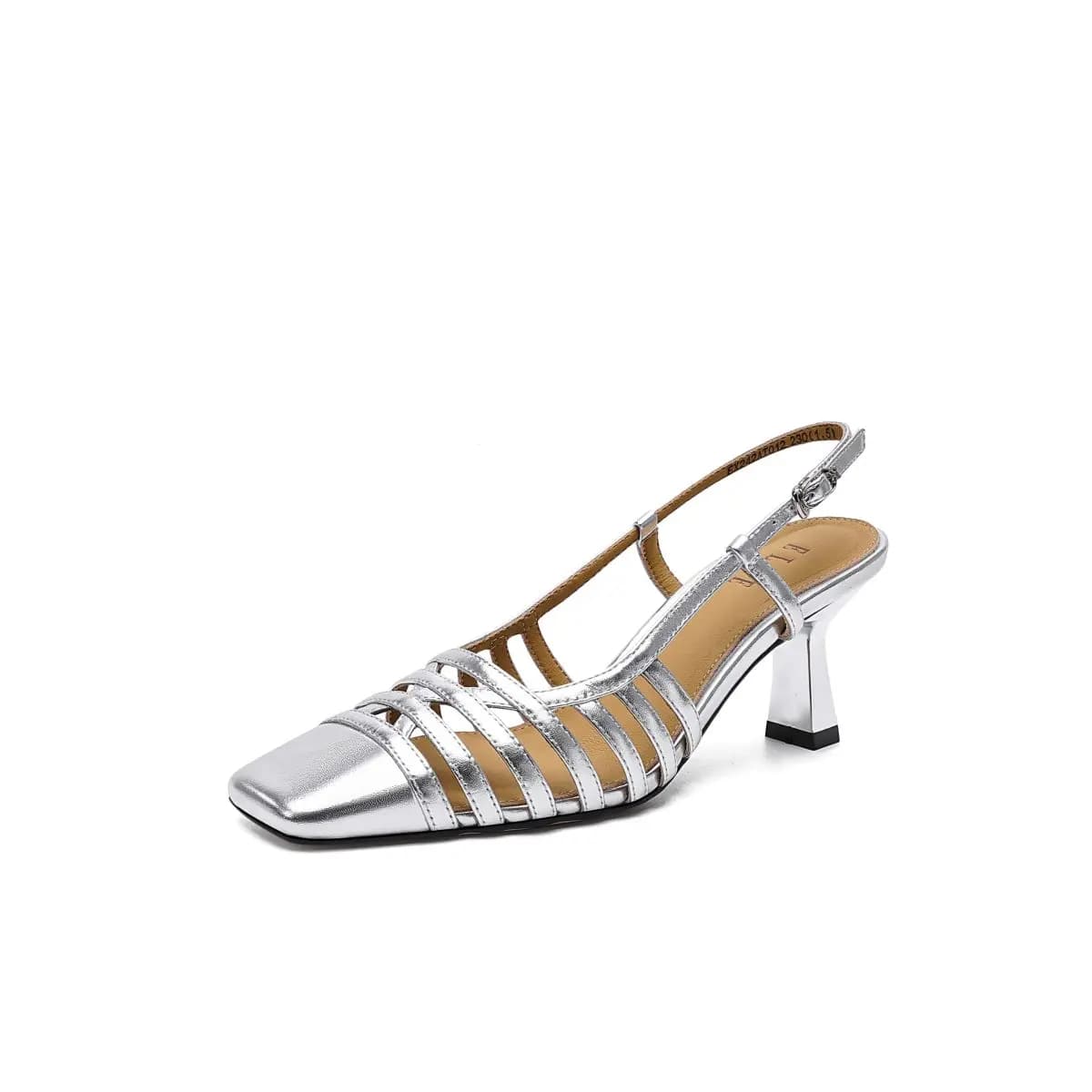 ELLE Calf Leather Fashion Versatile Roman Sandals 6.5cm Women's 19