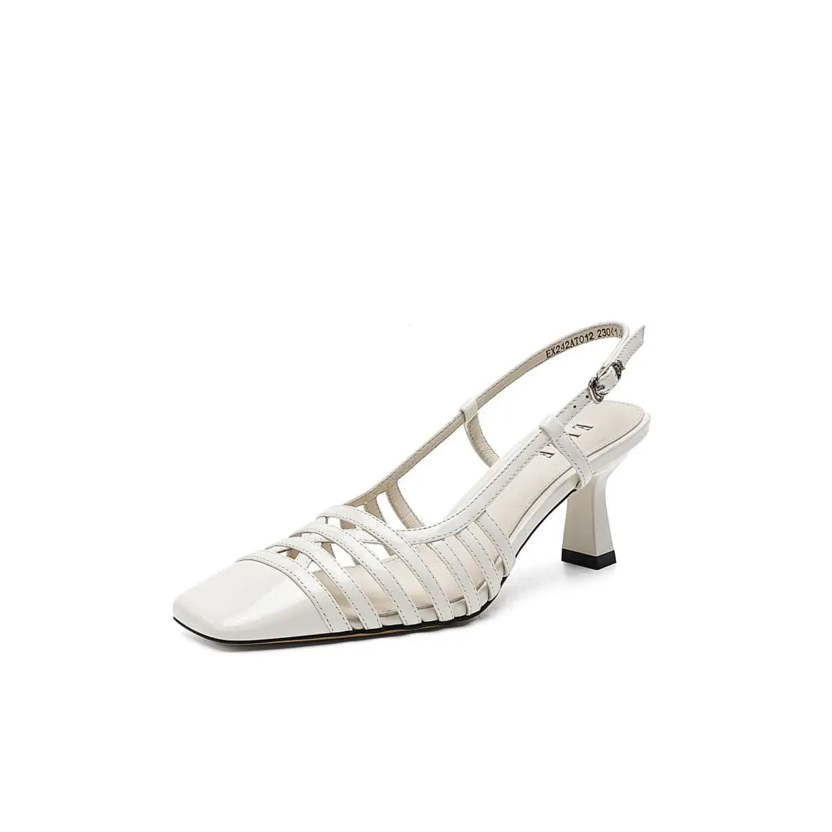 ELLE Calf Leather Fashion Versatile Roman Sandals 6.5cm Women's 10