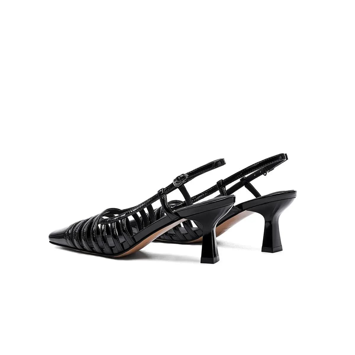 ELLE Calf Leather Fashion Versatile Roman Sandals 6.5cm Women's 3