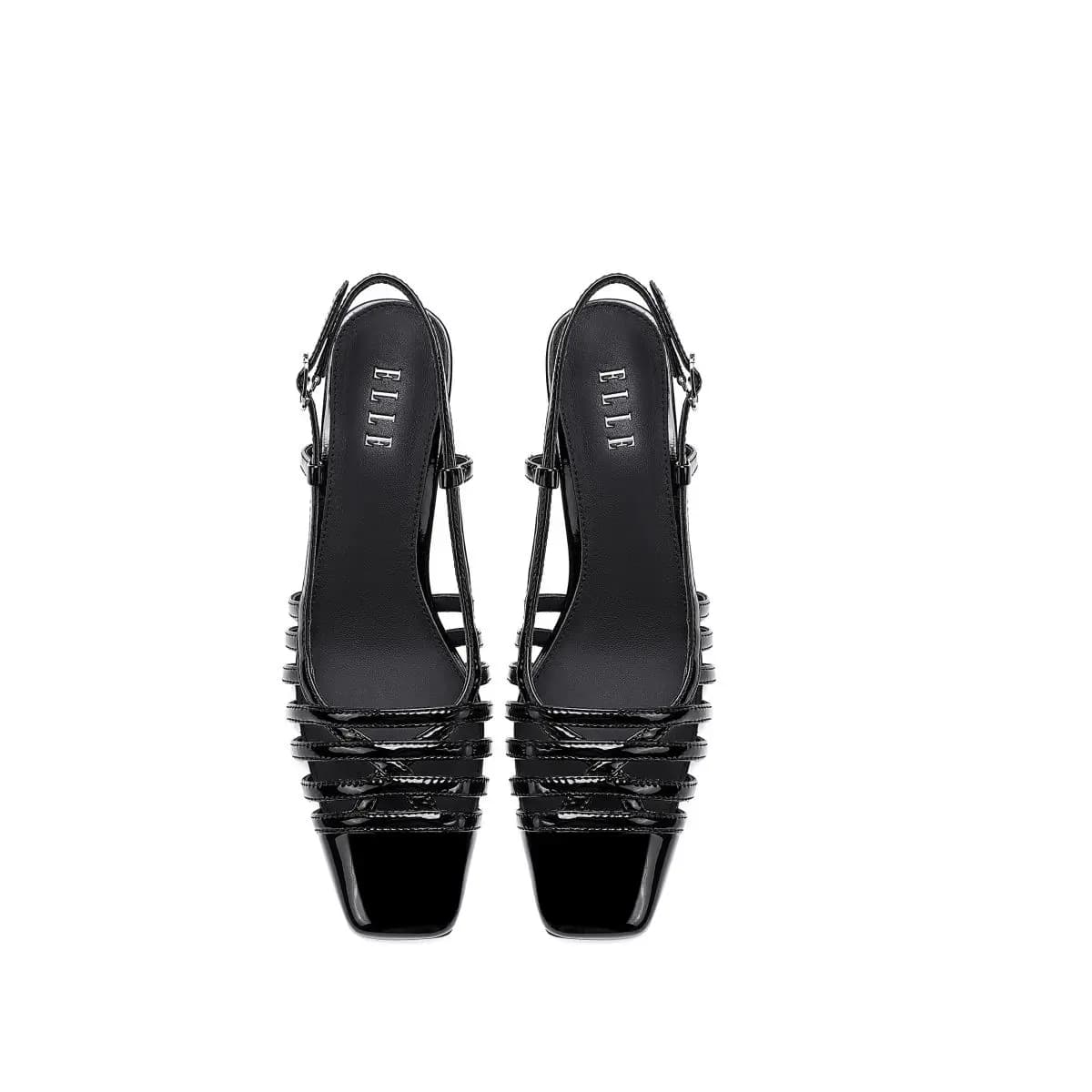ELLE Calf Leather Fashion Versatile Roman Sandals 6.5cm Women's 4