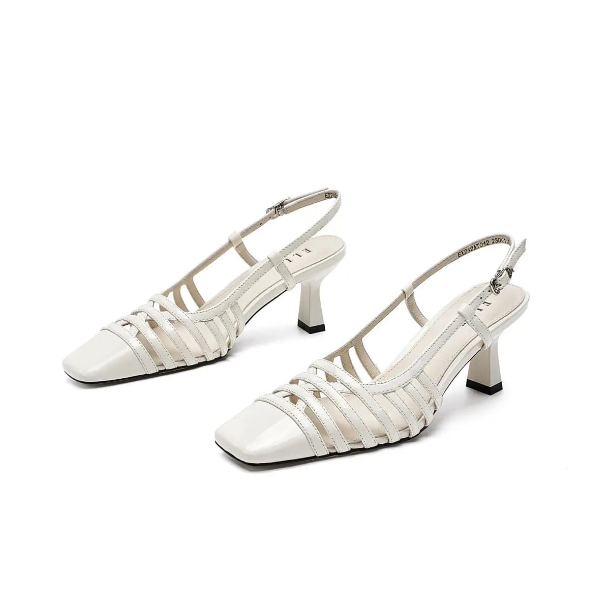 ELLE Calf Leather Fashion Versatile Roman Sandals 6.5cm Women's 11
