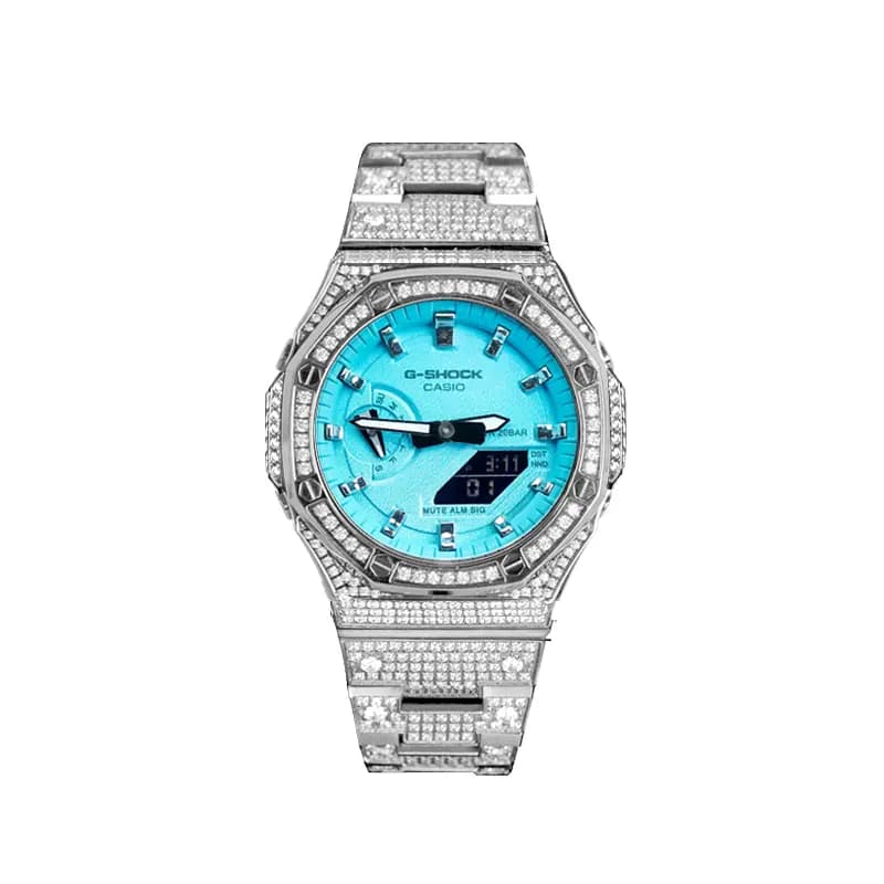 Custom Watch CASIO G-SHOCK Tiffany Blue Saat Unisex Mavi 18