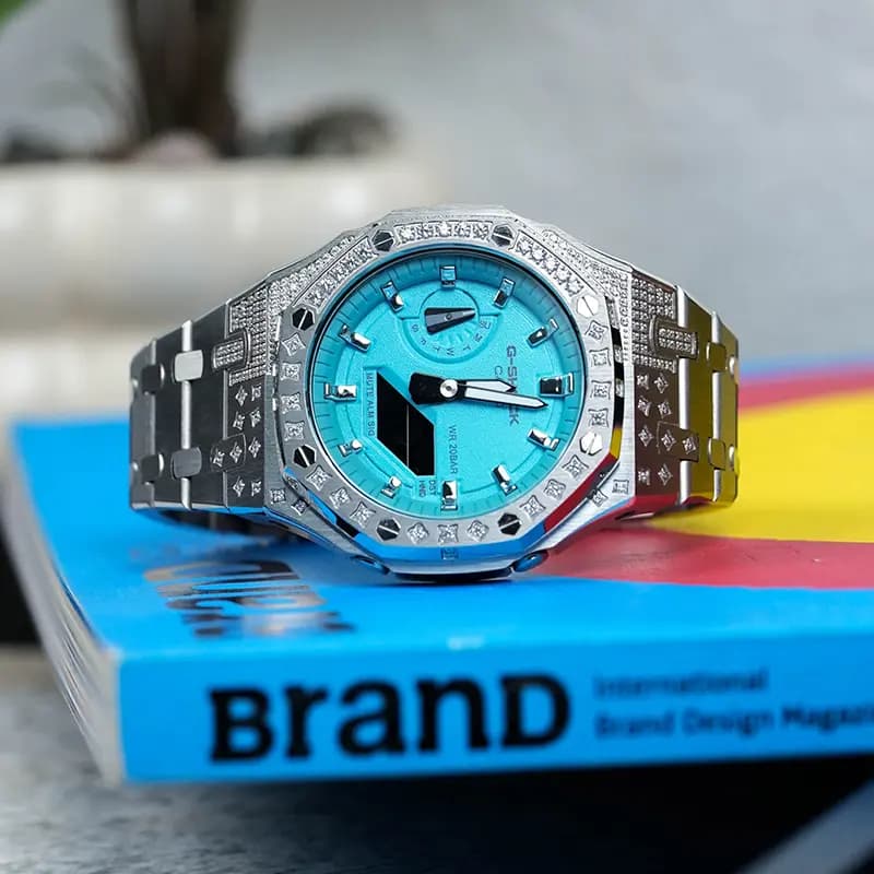 Custom Watch CASIO G-SHOCK Tiffany Blue Saat Unisex Mavi 26