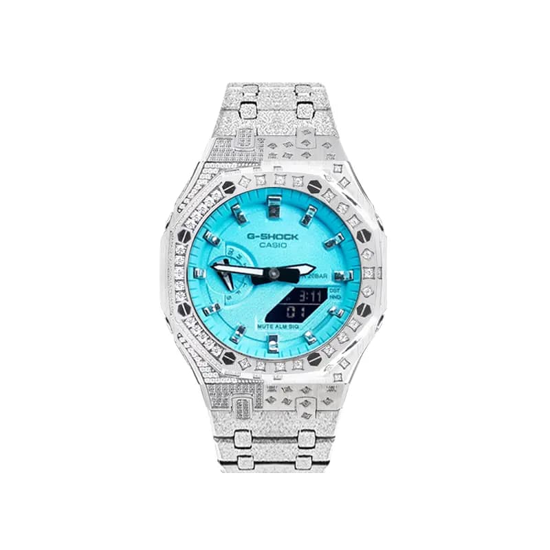 Custom Watch CASIO G-SHOCK Tiffany Blue Saat Unisex Mavi 30