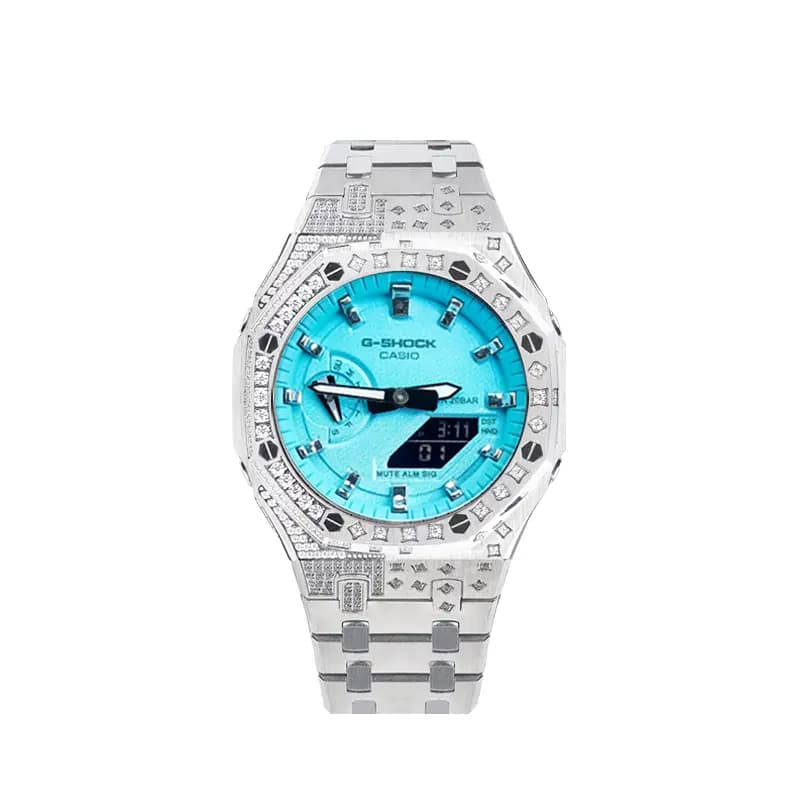 Custom Watch CASIO G-SHOCK Tiffany Blue Saat Unisex Mavi 24