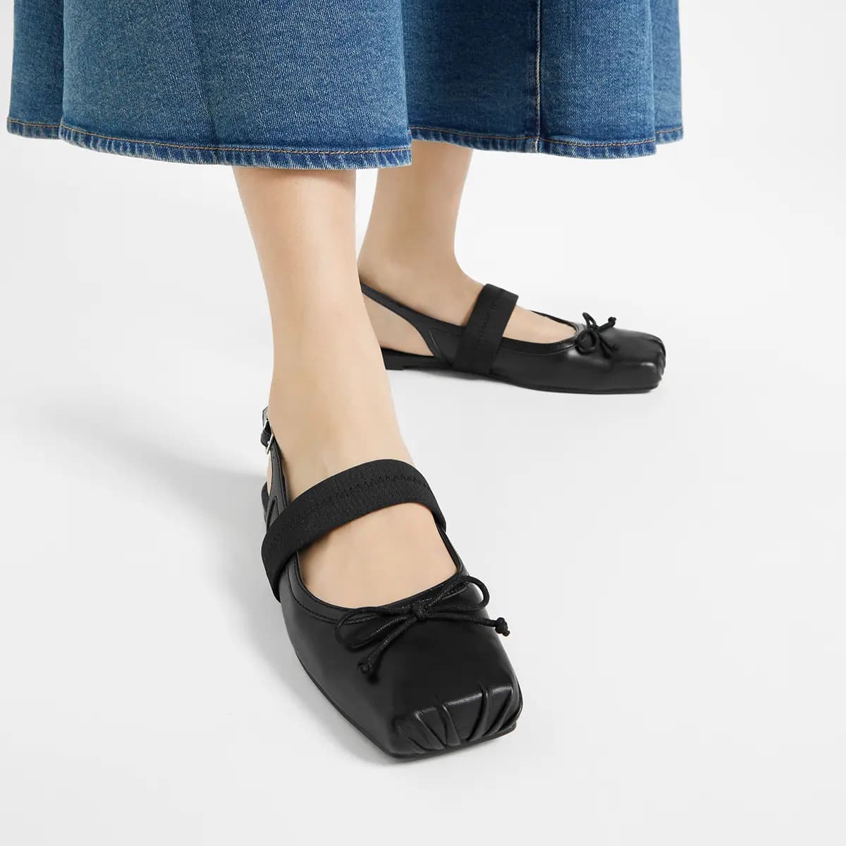 CHARLES&KEITH Qadın Səndəli 0.8sm Bej/Qara 11