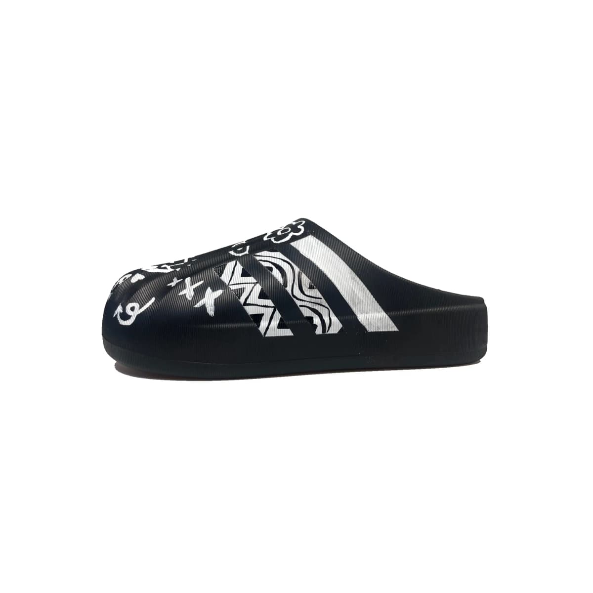 adidas Originals AdiFOM Superstar Gothic Style Graffiti Səndəl Unisex Ağ/Qara