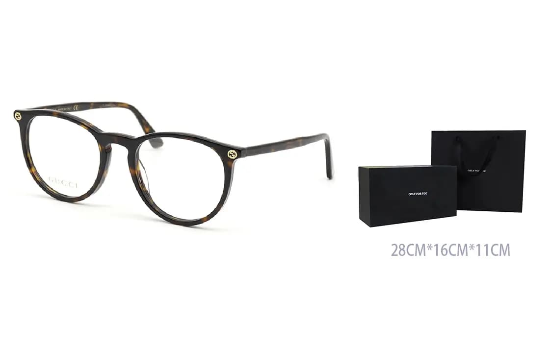 GUCCI Dəyirmi Eynək Çərçivəsi Unisex Qara 7