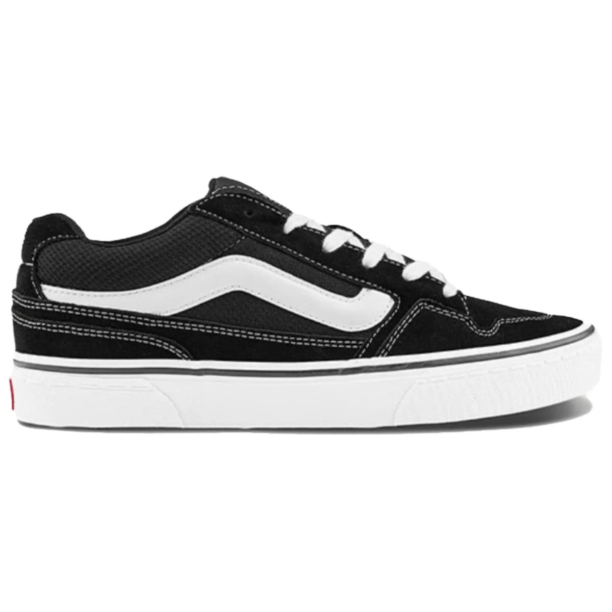 Vans Caldrone Anti-Slip Wear-Resistant Low-Top Canvas Shoes Unisex Black White 2