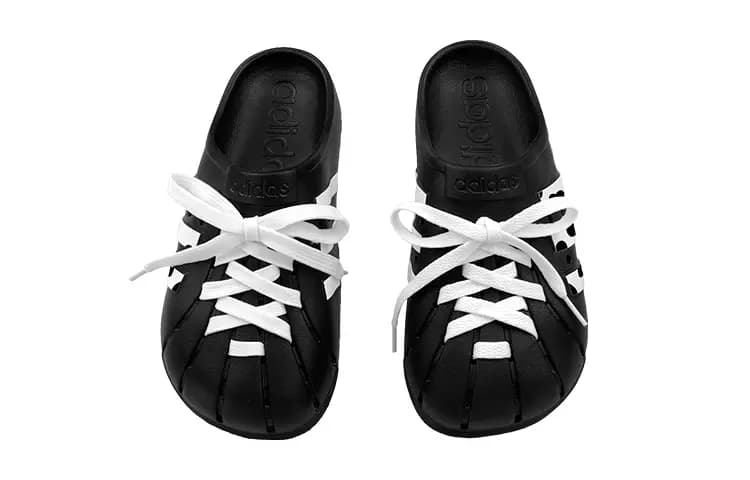 adidas Adilette Sürüşməyən Bağlı Burunlu Slipper Qara/Ağ 5