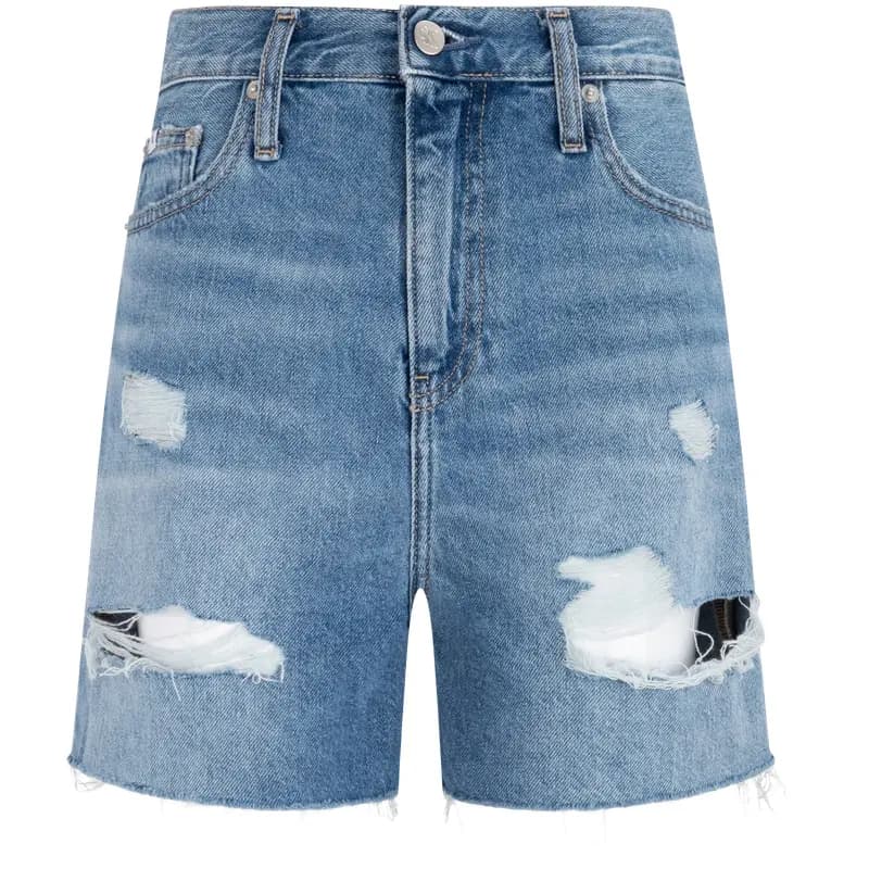 CALVIN KLEIN Qadın Denim Şortu Açıq Göy