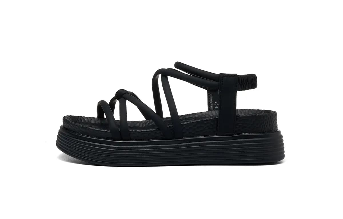 HLA Thick Sole Sandals Women's New Simple Versatile Soft Sole Elastic Band Beach Roman Sandals