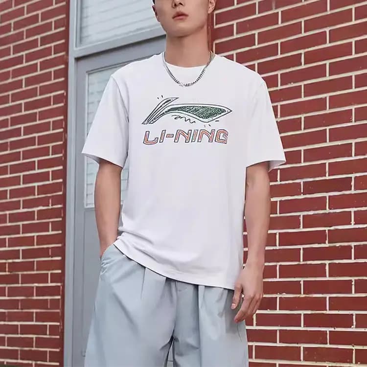 LINING Sports Fashion Collection Kişi İdman Dəsti Ağ/Qara 6