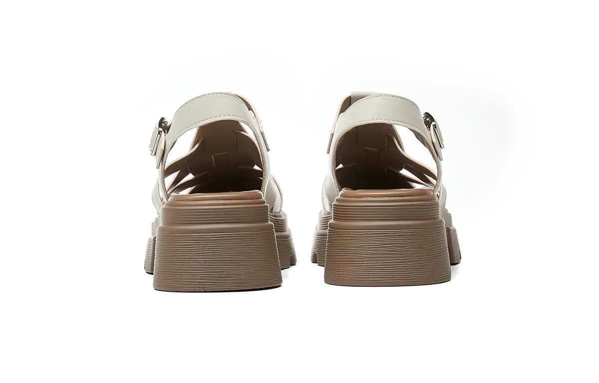 HLA Roman Sandals Women's 2024 New Arrival Closed Toe Cut-Out Woven Platform Height Increasing Piggy Shoe 11