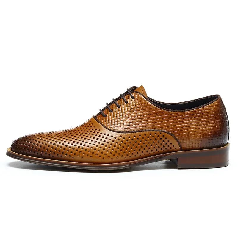 ASTON M.JAZZ Top Layer Leather Perforated Breathable Business Casual Soft Sole Lace-Up Dress Shoes Men's 14