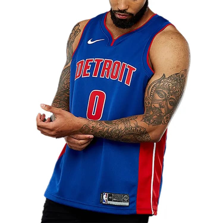 Nike NBA Detroit Pistons Drummond Kişi Basketbol Forması Mavi 4