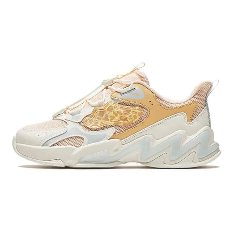 Anta Kids Low-Top Uşaq Qaçış Ayaqqabısı Ağ/Qəhvəyi