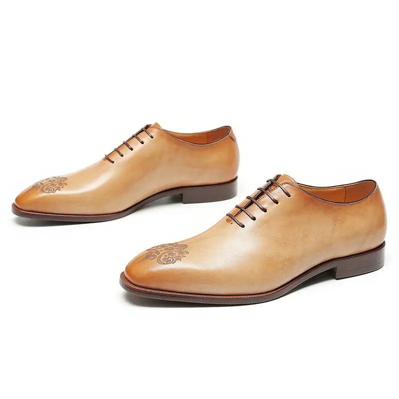 ASTON M.JAZZ Top Layer Leather British Carved Business Handmade Dress Shoes Men's 6