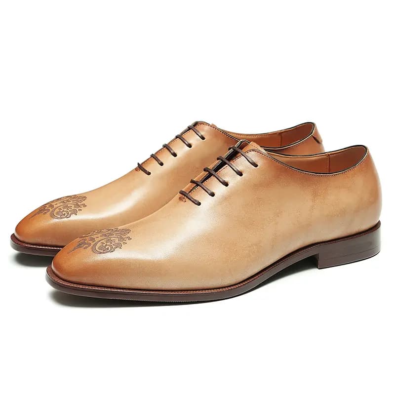 ASTON M.JAZZ Top Layer Leather British Carved Business Handmade Dress Shoes Men's 3