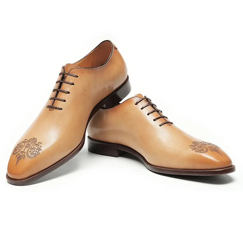 ASTON M.JAZZ Top Layer Leather British Carved Business Handmade Dress Shoes Men's 4