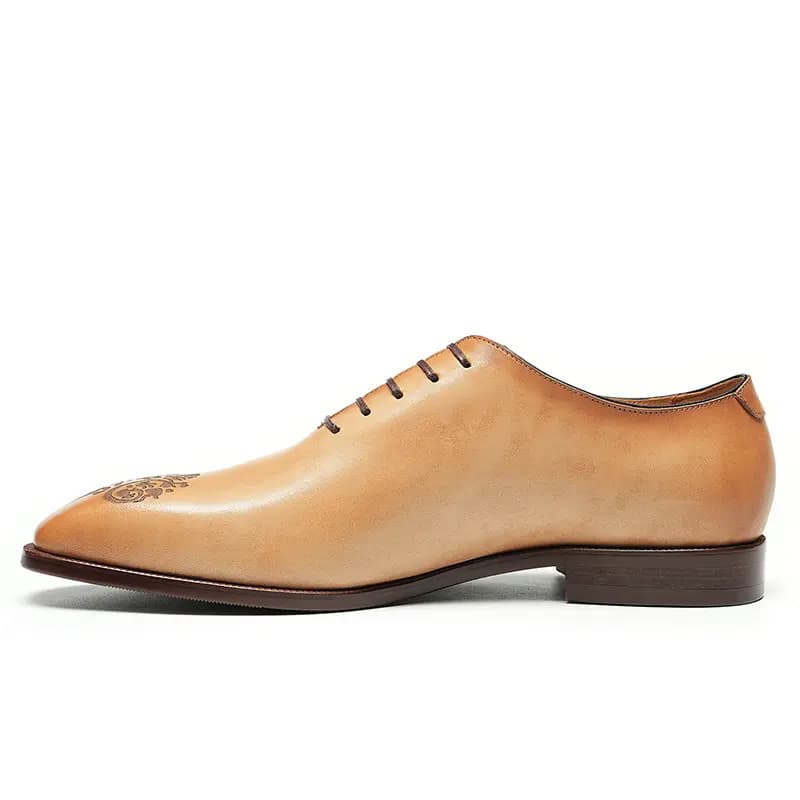 ASTON M.JAZZ Top Layer Leather British Carved Business Handmade Dress Shoes Men's
