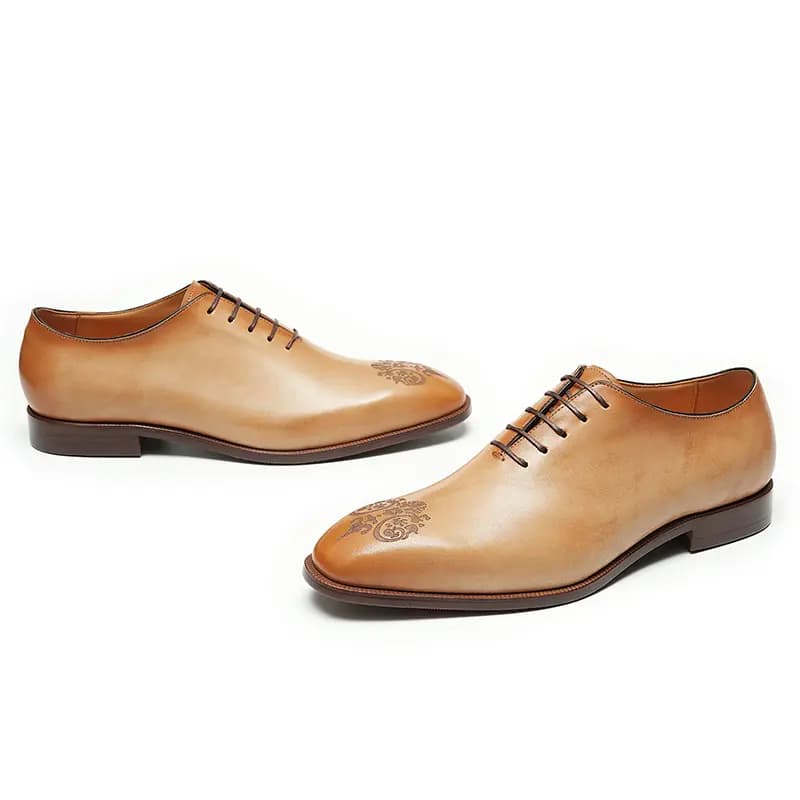 ASTON M.JAZZ Top Layer Leather British Carved Business Handmade Dress Shoes Men's 7