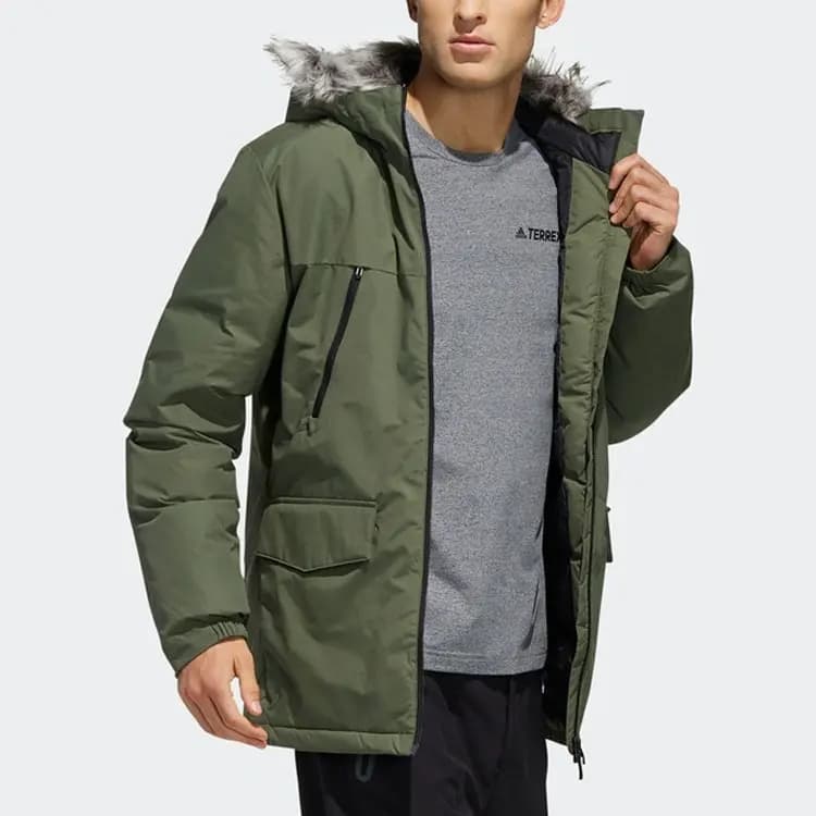 Adidas Parka Coats Men Basic Green 6