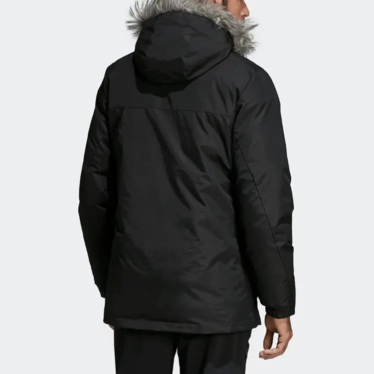 adidas Kapüşonlu Puffer Pencək Kişi Qara 4