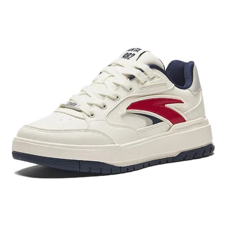 Anta Kids Comfortable Versatile Slip-Resistant Wear-Resistant Low-Top Kids Skate Shoes White/Red 3