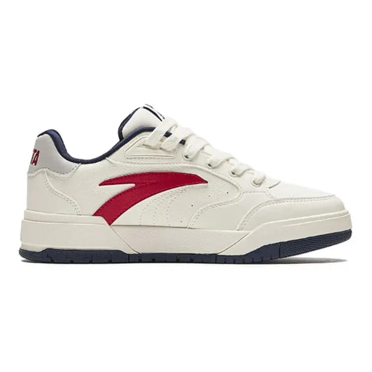 Anta Kids Comfortable Versatile Slip-Resistant Wear-Resistant Low-Top Kids Skate Shoes White/Red 2