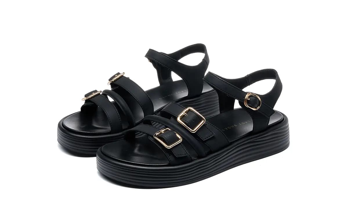 HLA Platform Roman Sandals For Women's-French One-Strap Commute Soft Sole Slippers 2