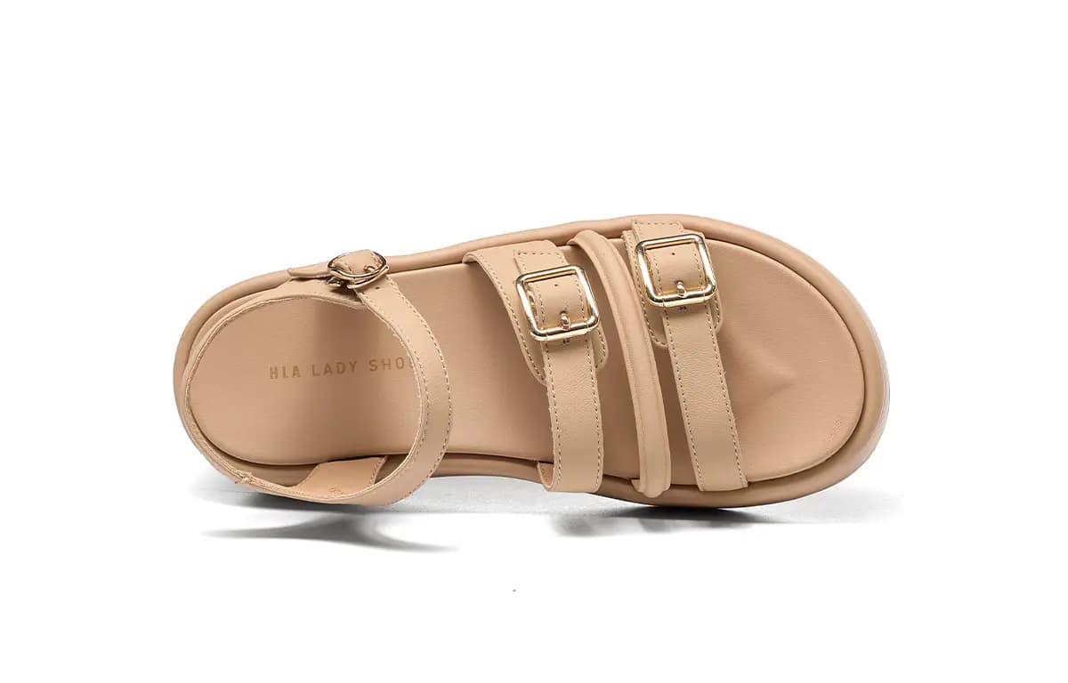 HLA Platform Roman Sandals For Women's-French One-Strap Commute Soft Sole Slippers 19