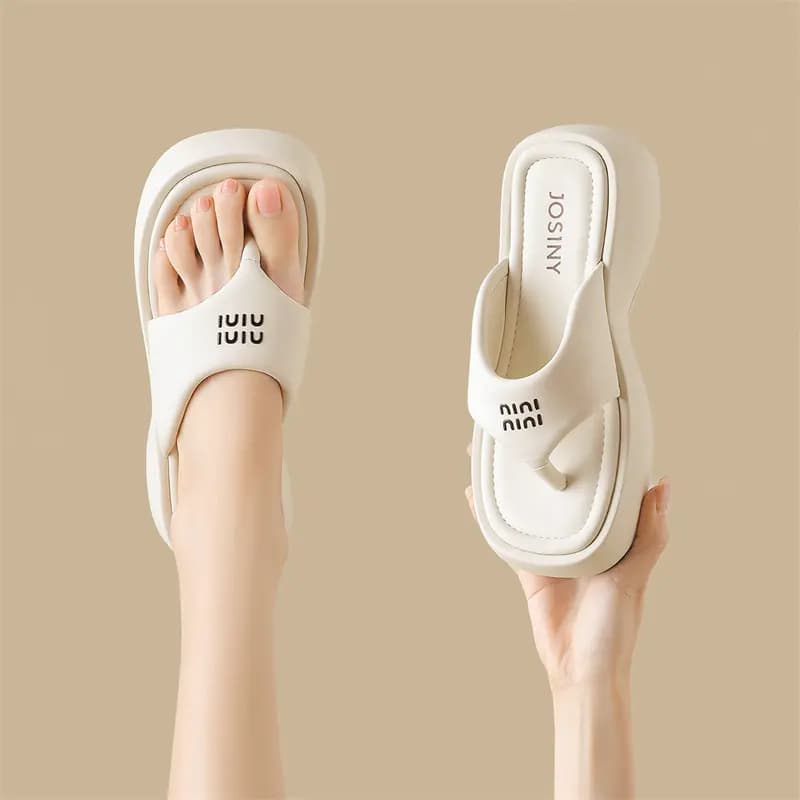 JOSINY Rubber Sole Slip-Resistant Flip Flops Women's 10