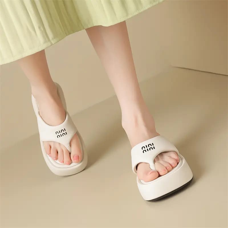 JOSINY Rubber Sole Slip-Resistant Flip Flops Women's 11