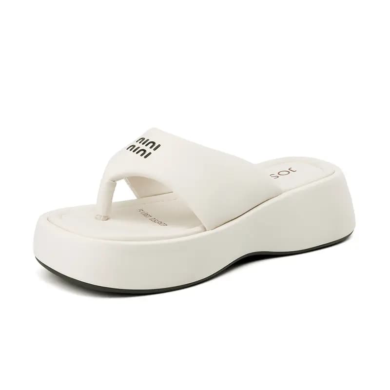 JOSINY Rubber Sole Slip-Resistant Flip Flops Women's 8