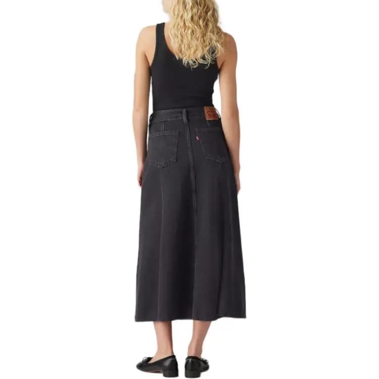 Levi's Qadın Yüksəkbel Denim Midi Ətək Qara 5