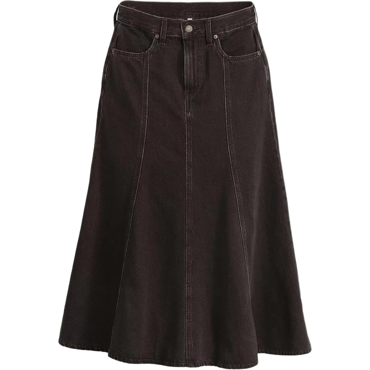 Levi's Qadın Yüksəkbel Denim Midi Ətək Qara