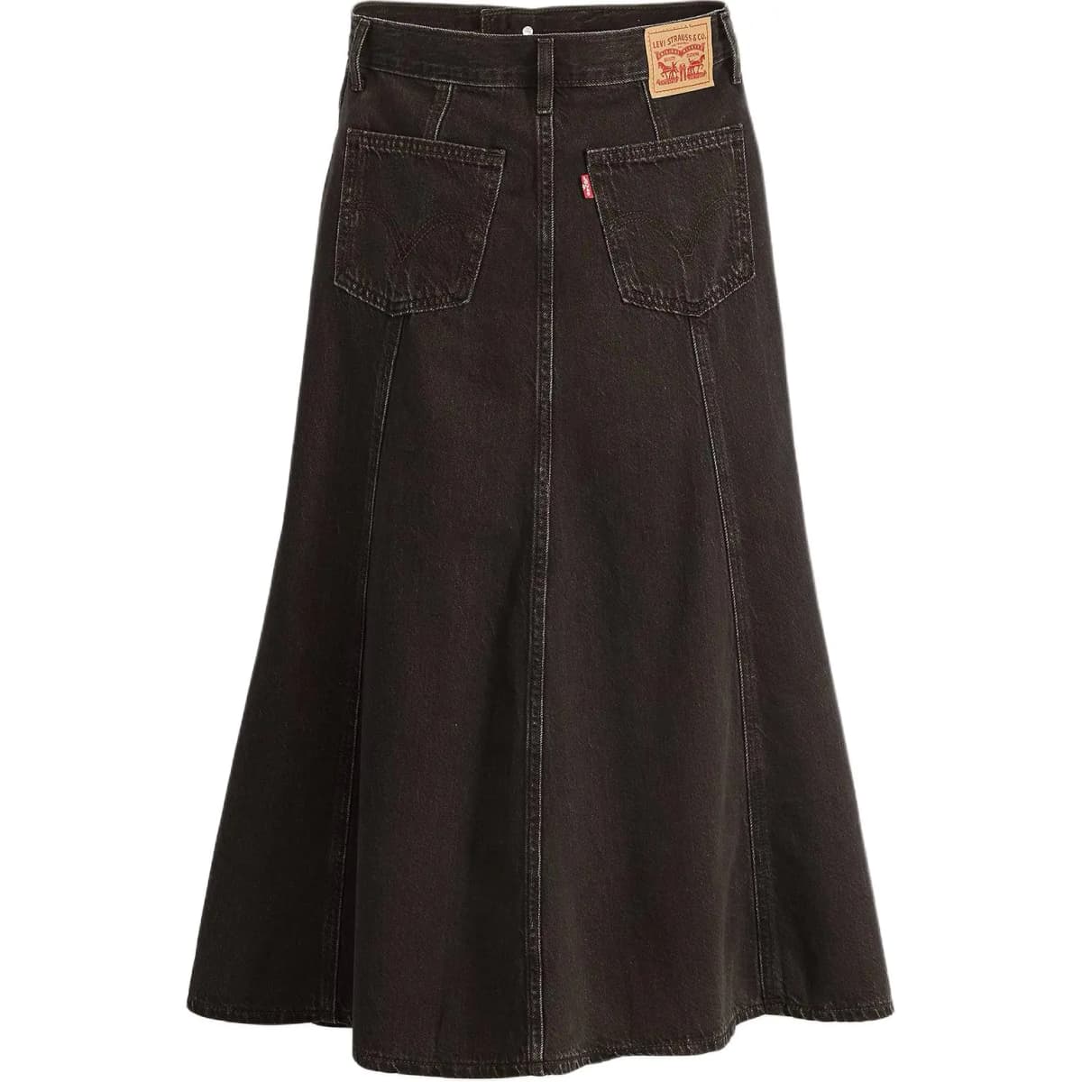 Levi's Qadın Yüksəkbel Denim Midi Ətək Qara 2