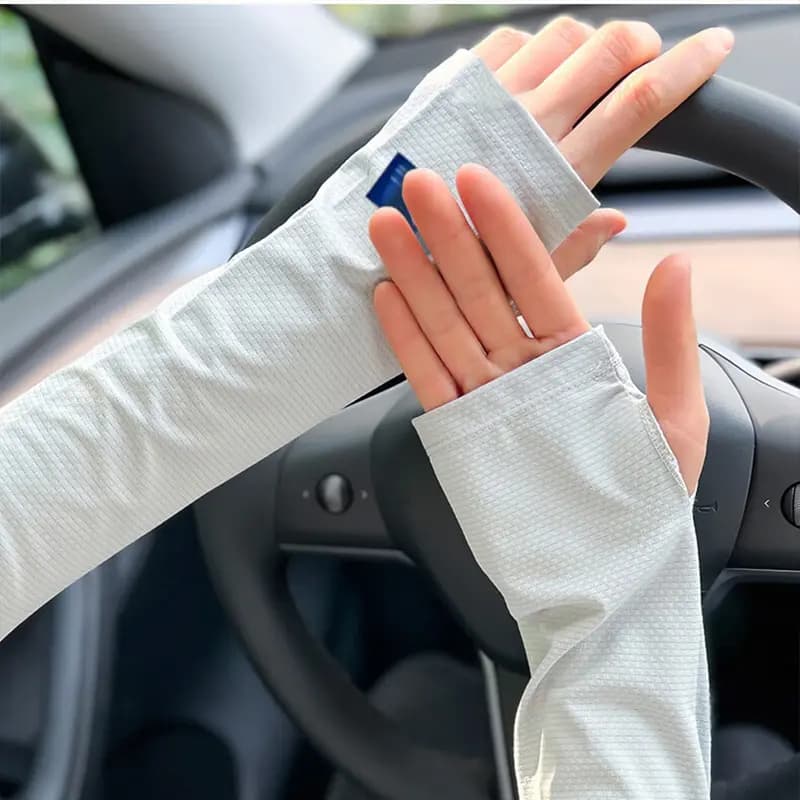 Warrior Thin UV-Protective Arm Sleeves for Cycling Driving Ice Silk Sun Protection Unisex Couple Style 2