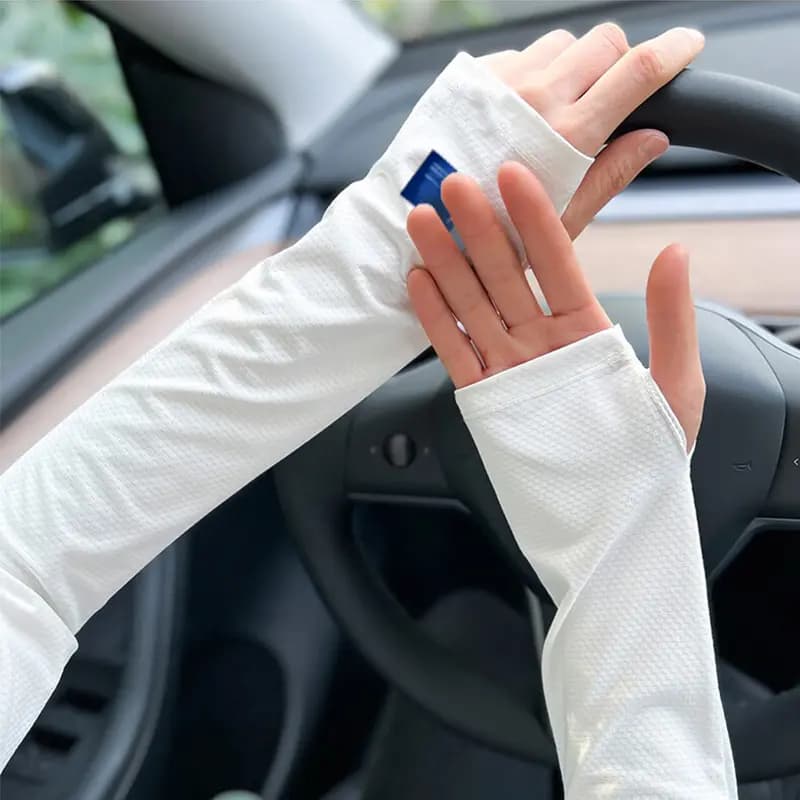 Warrior Thin UV-Protective Arm Sleeves for Cycling Driving Ice Silk Sun Protection Unisex Couple Style 6