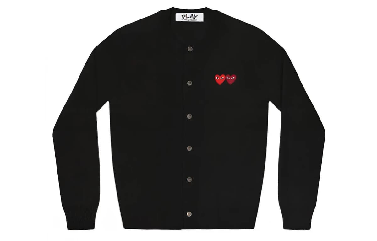 CDG Play Double Heart Qadın Sviteri Qara