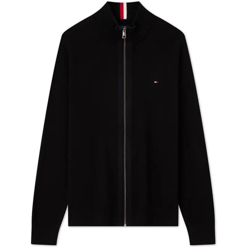 Tommy Hilfiger Stand Collar Zip-Up Cotton Knit Kişi Ceketi